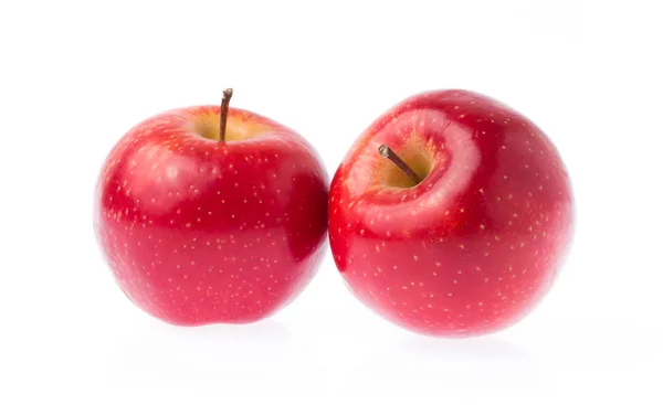 Pomme Rouge Fraîche Isolée Sur Fond Blanc — Photo