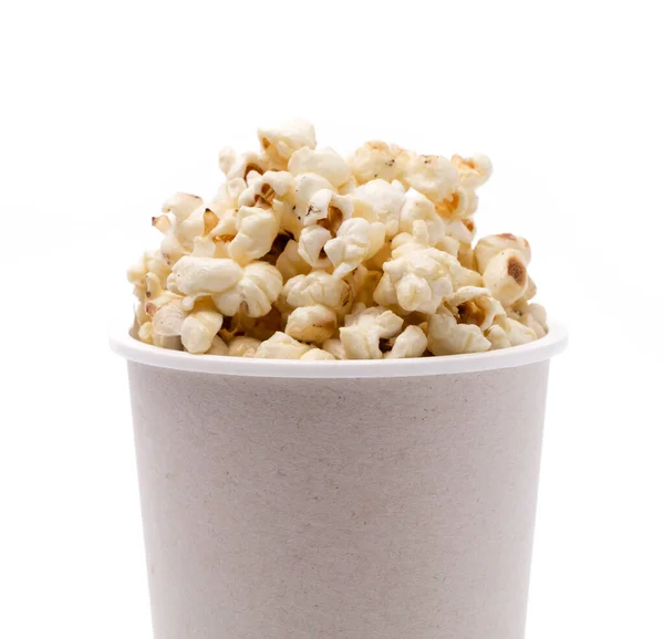 Popcorn Kopp Isolerad Vit Bakgrund — Stockfoto