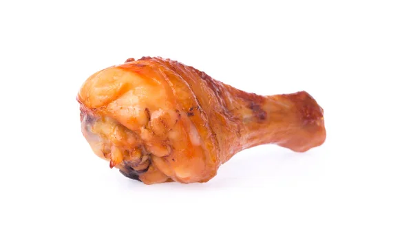Kurczak Pieczony Nogi Białym Tle — Zdjęcie stockowe