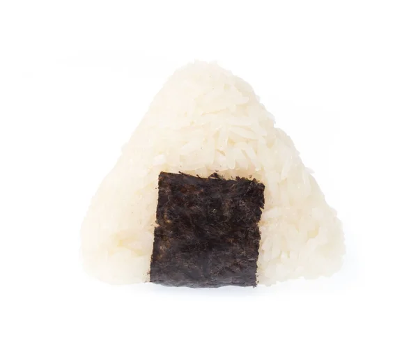 Onigiri Mit Getrockneten Algen Nori Isoliert Auf Weißem Hintergrund — Stockfoto