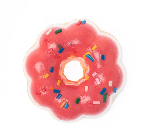 Donut Mit Bunten Streusel Isoliert Auf Weißem Hintergrund — Stockfoto