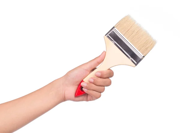 Hand Holding Painting Brush Isolated White Background — Stock Photo, Image
