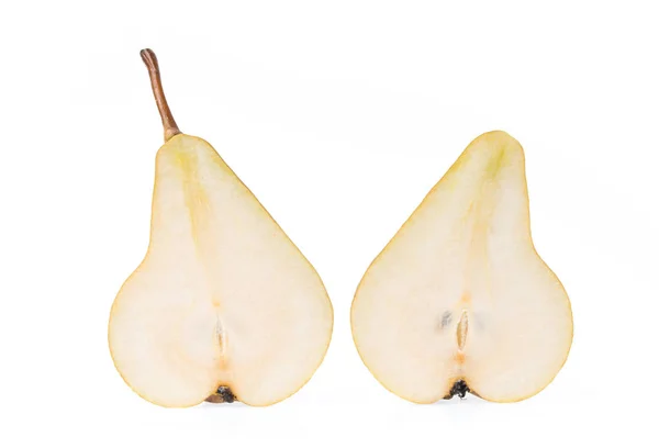 Slice Brown Pears Isolated White Background — Stock Photo, Image