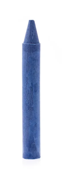 Lápis Cera Lápis Azul Isolado Fundo Branco — Fotografia de Stock