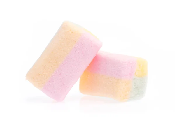 Marshmallows Pastel Isolado Sobre Fundo Branco — Fotografia de Stock