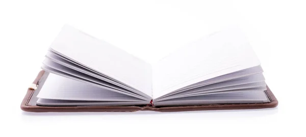 Notebook Pelle Isolati Sfondo Bianco — Foto Stock