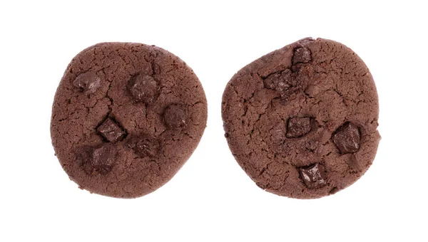 Biscoitos Chocolate Isolado Fundo Branco — Fotografia de Stock