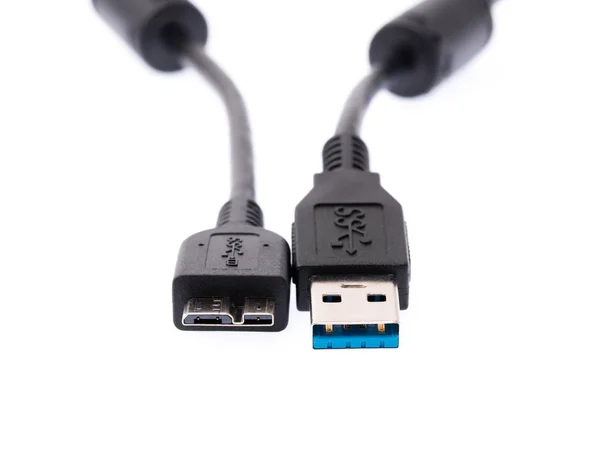 Usb Usb3 Csatlakozó Elszigetelt Fehér Alapon — Stock Fotó