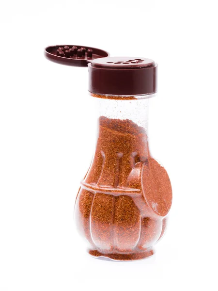Пляшка Паприки Ізольована Білому Тлі — стокове фото