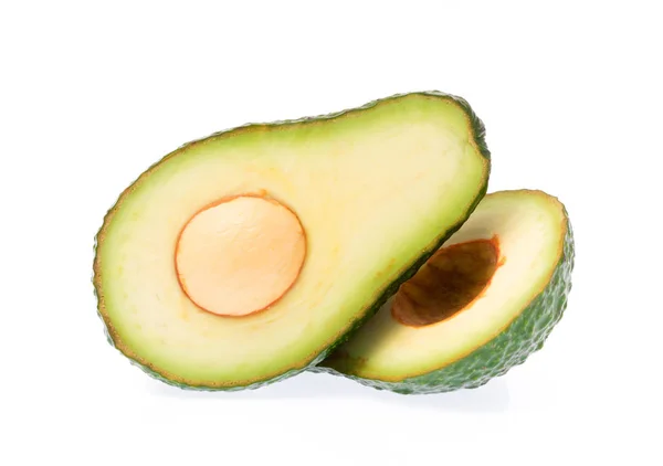 Gesneden Van Avocado Geïsoleerd Witte Achtergrond — Stockfoto