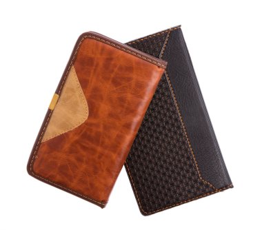 Beyaz arka plan üzerinde izole deri Notebook