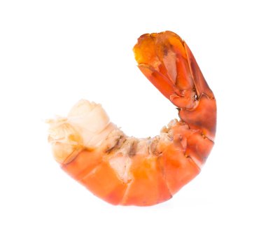 Beyaz arkaplanda karides ızgarası