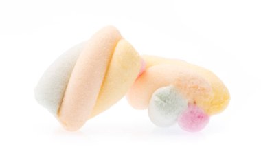 Beyaz arkaplanda izole edilmiş şekerlemeler.