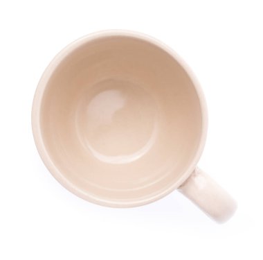 Boş kahve bardağı beyaz zemin üzerine izole