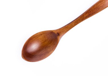 tahta kaşık beyaz zemin üzerine izole.