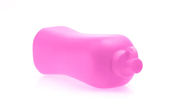 Botella Plástico Rosa Aislada Sobre Fondo Blanco — Foto de Stock