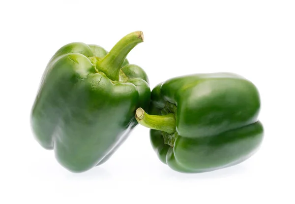 Sweet Green Bell Pepper Isolated White Background — Stock Photo, Image