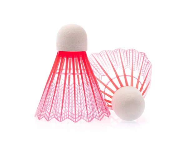 Badminton Colored Plastic Shuttlecocks Isolated White Background — Stock Photo, Image