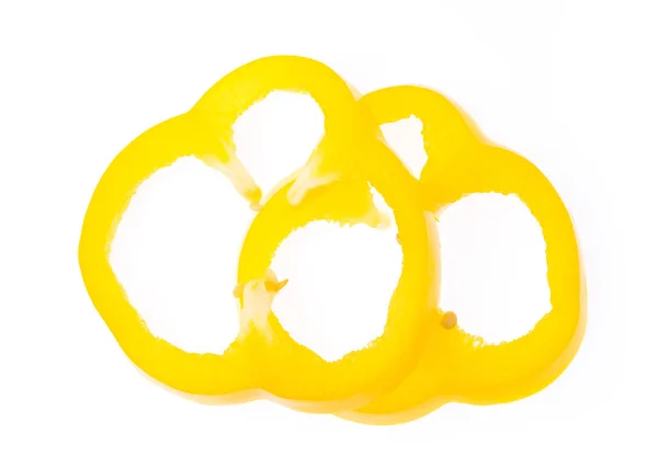 Нарезанный Желтый Перец Белом Фоне — стоковое фото
