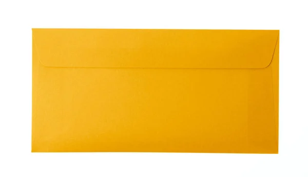 Žlutá Obálka Izolované Bílém Pozadí — Stock fotografie