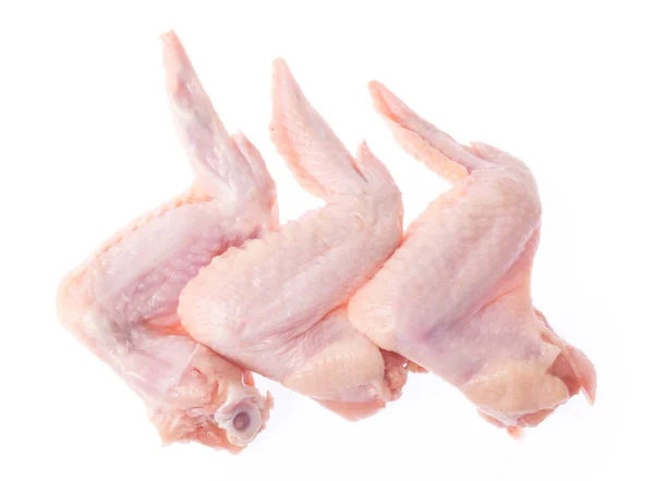 白地に隔離された生鶏の羽肉 — ストック写真