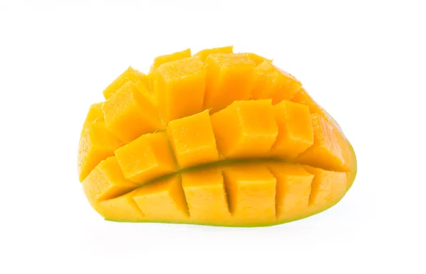 Slice Mango Isolated White Background — 图库照片