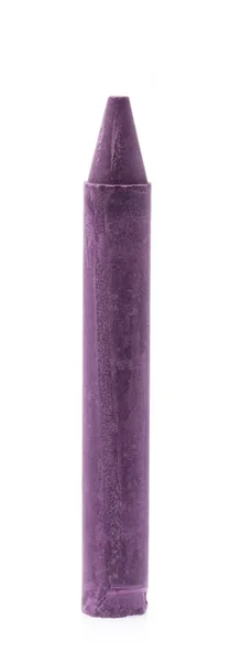 Purple Crayon Wax Pencil Isolated White Background — 图库照片