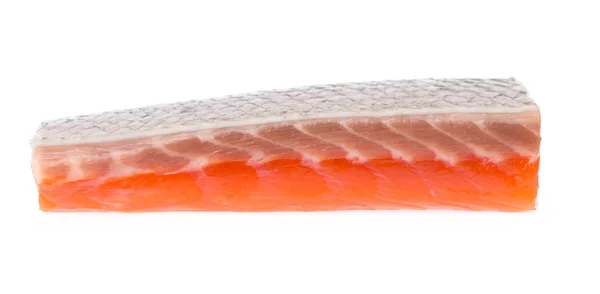 白い背景で隔離のサーモン ステーキ赤魚 — ストック写真