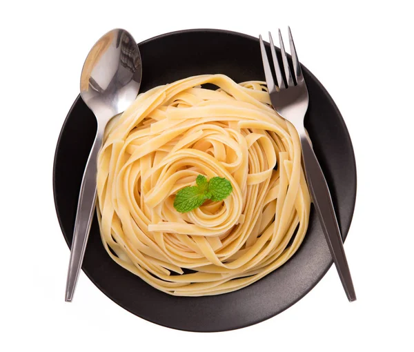 Plat Spaghetti Isolé Sur Fond Blanc — Photo