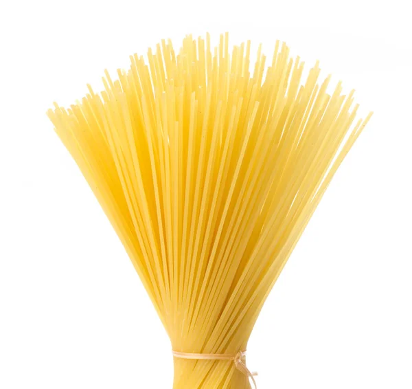 Rauwe Spaghetti Geïsoleerd Witte Achtergrond — Stockfoto