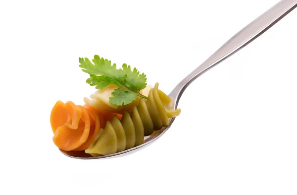 Pasta Spoon Isolated White Background — Stock Photo, Image