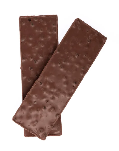 Chocolate Com Amêndoa Isolada Fundo Branco — Fotografia de Stock
