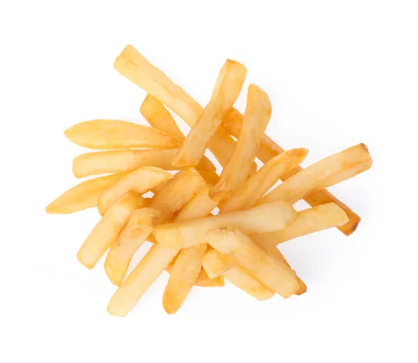 Montón Papas Fritas Apetitosas Aisladas Sobre Fondo Blanco — Foto de Stock