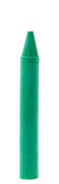 Crayon Cire Vert Isolé Sur Fond Blanc — Photo