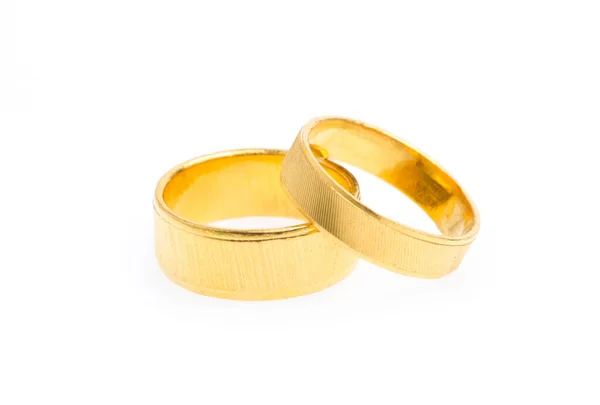 Gouden Ring Geïsoleerd Witte Achtergrond — Stockfoto