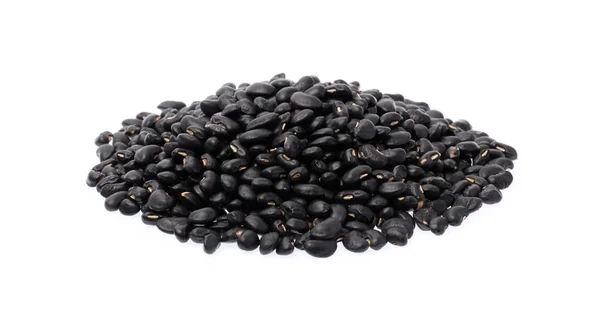 Pile Black Beans Isolated White Background — Stock Photo, Image