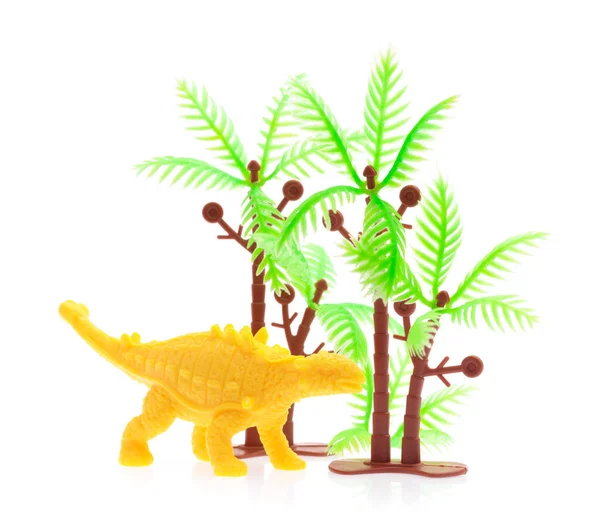 Dinossauro Anquilossauro Feito Plástico Brinquedo Dinossauro Isolado Fundo Branco — Fotografia de Stock