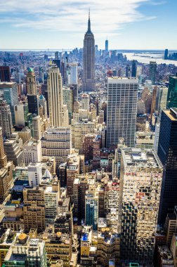 Manhattan ve Empire State Binası 'nın hava manzarası