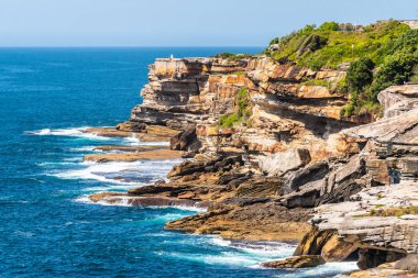 Panoramic view of coogee to bondi costal walk, Sydney