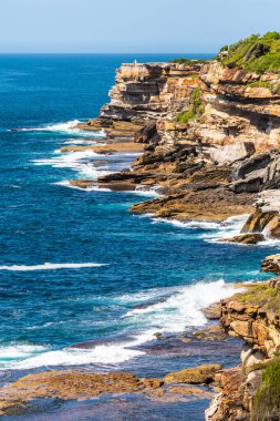 Panoramic view of coogee to bondi costal walk, Sydney