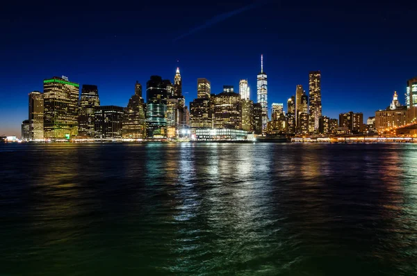 stock image Manhattan skyline at twilight, New York, USA