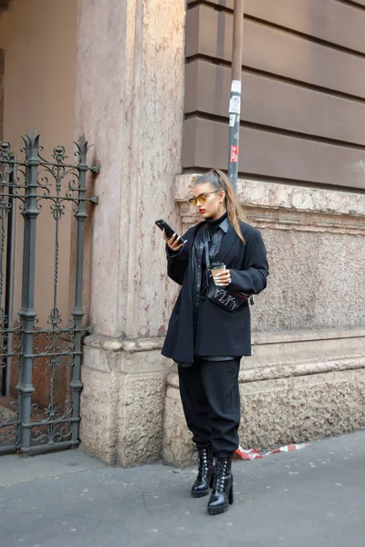 Places Streets Milan Fashion Week February 2020 — Stock Photo, Image