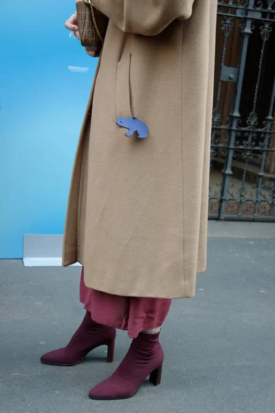 2020年2月米兰时装周期间的时尚细节 — 图库照片