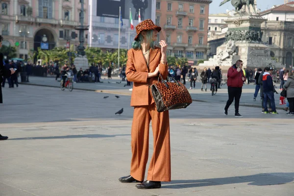 Ruas Cidade Durante Milan Fashion Week Fevereiro 2020 — Fotografia de Stock