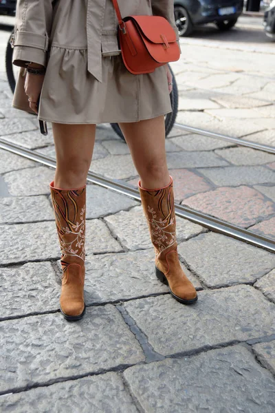 Figura Pública Laura Comolli Alla Milano Fashion Week Fevereiro 2020 — Fotografia de Stock