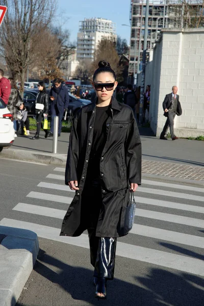2020年2月时装周期间米兰的街道 — 图库照片