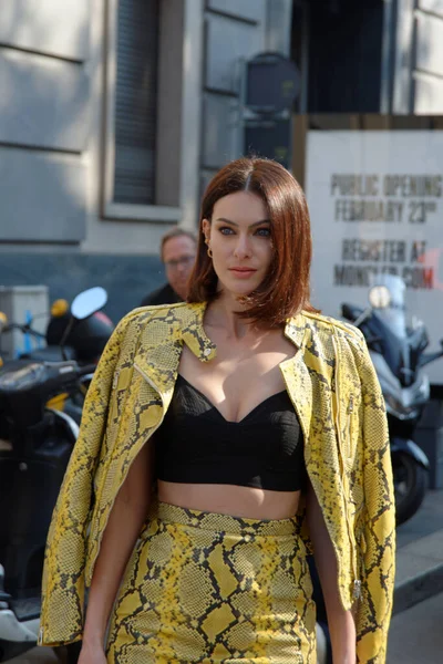 Public Figure Paola Turani Milan Fashion Week February 2020 — Stock Photo, Image