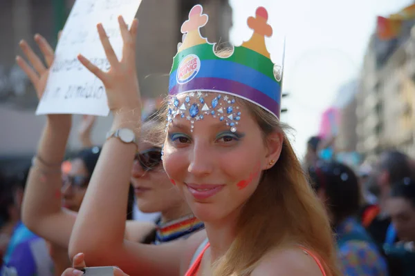 Coroczna Parada Mediolanie Poświęcona Światu Gejów Lesbijek Milano Pride Week — Zdjęcie stockowe