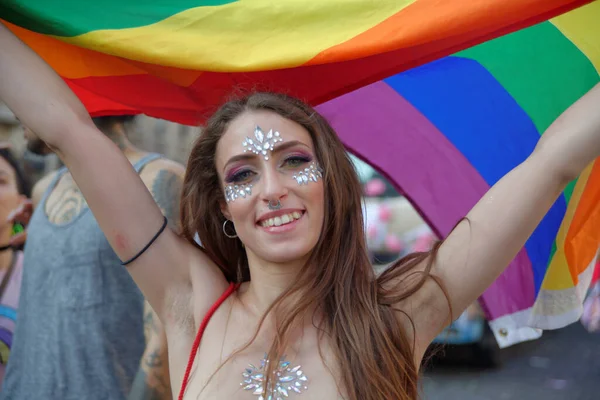 Coroczna Parada Mediolanie Poświęcona Światu Gejów Lesbijek Milano Pride Week — Zdjęcie stockowe