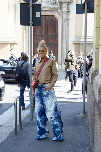 Calles Lugar Milán Durante Semana Moda Milán 2017 —  Fotos de Stock